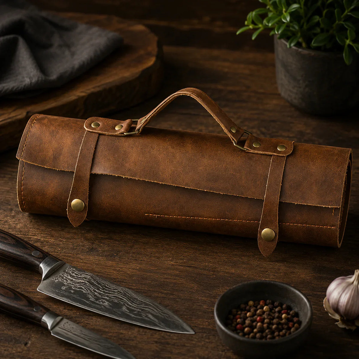 Classic Leather Knife Roll
