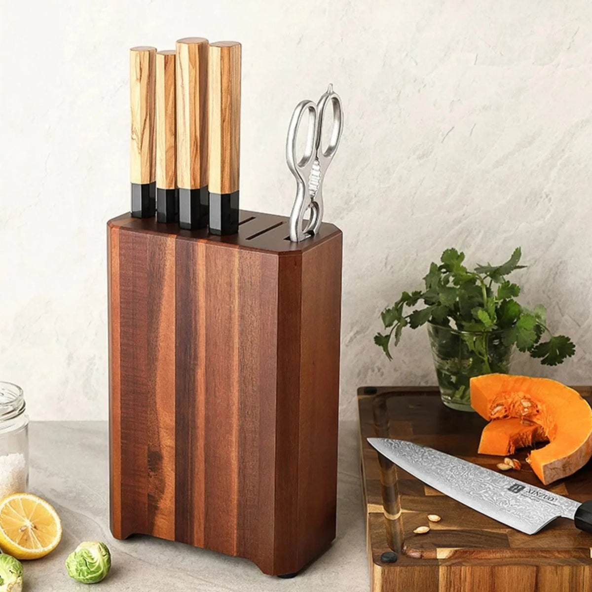 Classic Wooden Knife Block