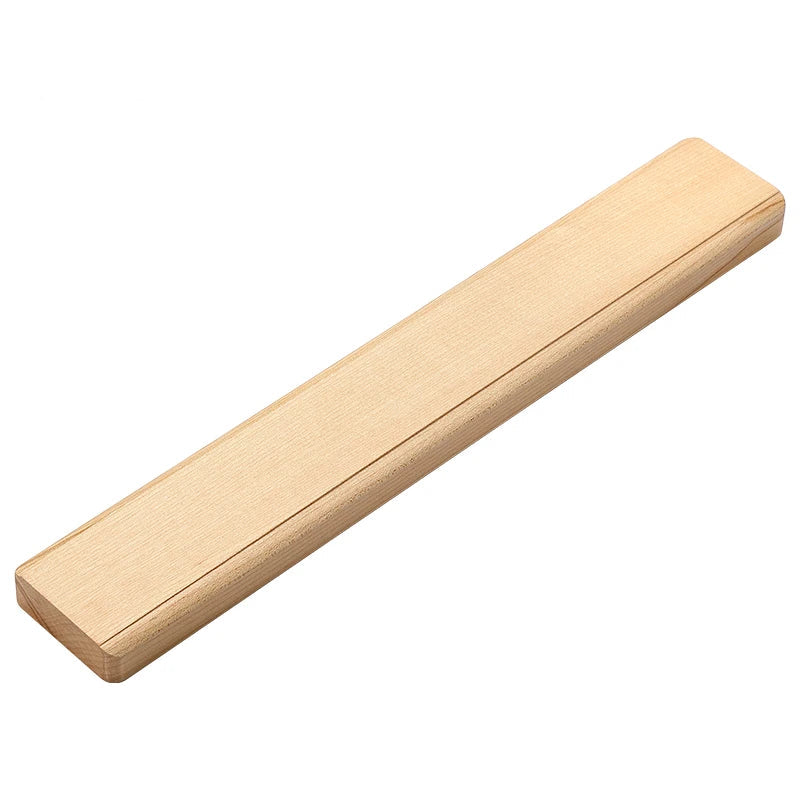 Wooden knife sharpener with smooth grain, ideal for maintaining kitchen knives' edge