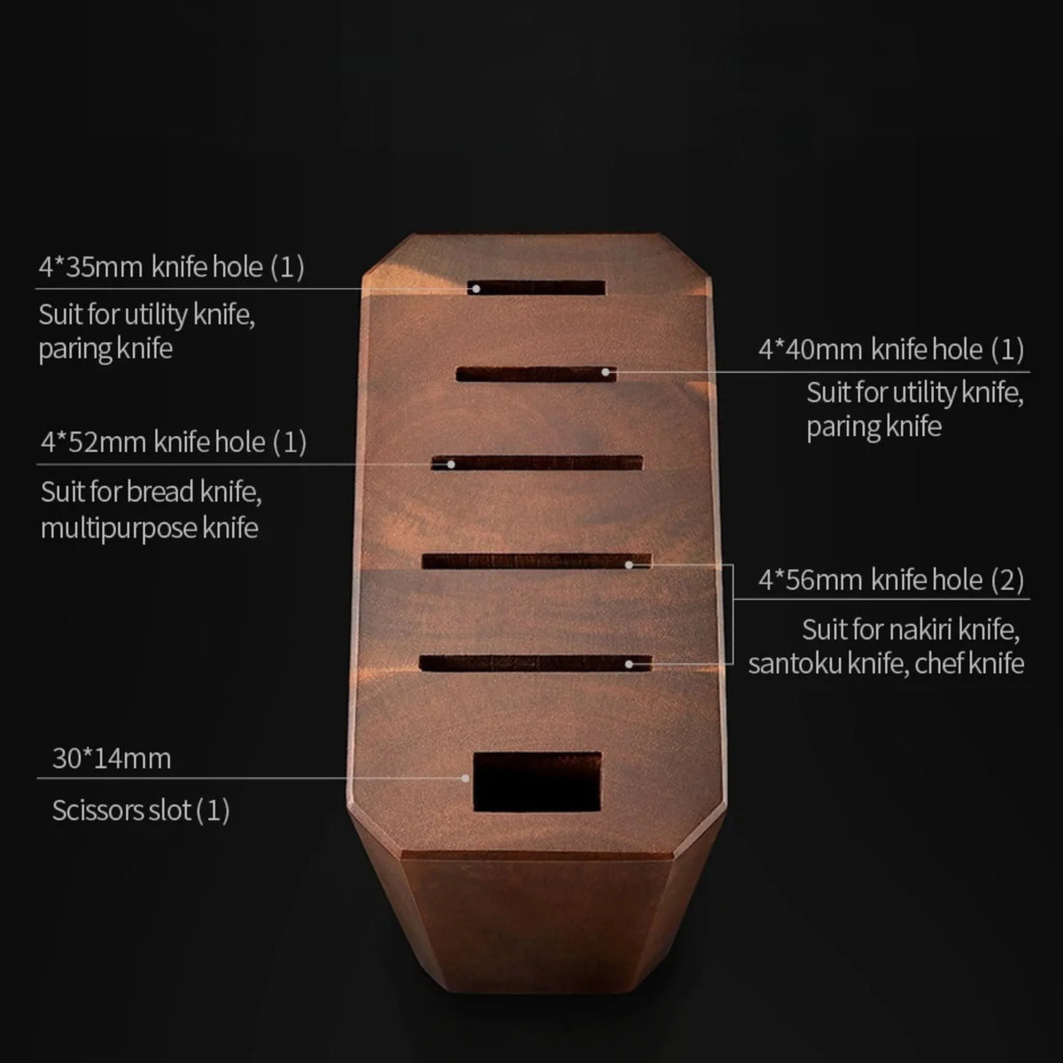 Classic Wooden Knife Block