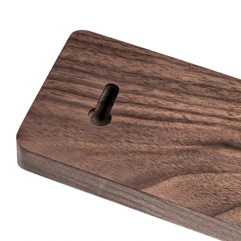 Dark walnut wood knife block with magnetic slot for secure blade storage